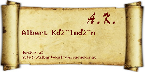 Albert Kálmán névjegykártya