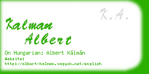 kalman albert business card